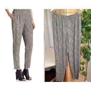 Eileen Fisher Women's M 100% Silk Pants Pull On‎ Chainette Snake Print Washable